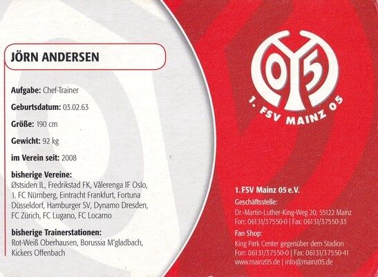 Autogramm Fussball | FSV Mainz 05 | 2008 | Jörn ANDERSEN