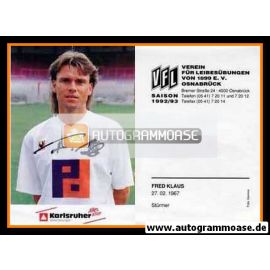 Autogramm Fussball | VfL Osnabrück | 1992 | Fred KLAUS