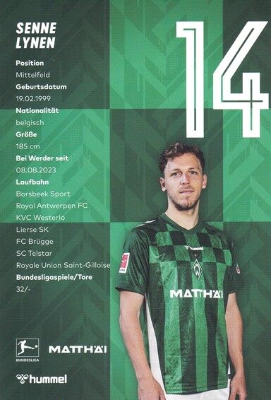 Autogramm Fussball | SV Werder Bremen | 2024 | Senne LYNEN