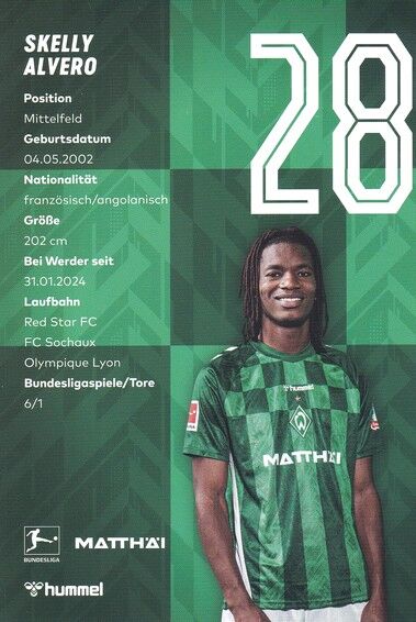 Autogramm Fussball | SV Werder Bremen | 2024 | Skelly ALVERO