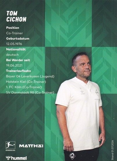 Autogramm Fussball | SV Werder Bremen | 2024 | Tom CICHON
