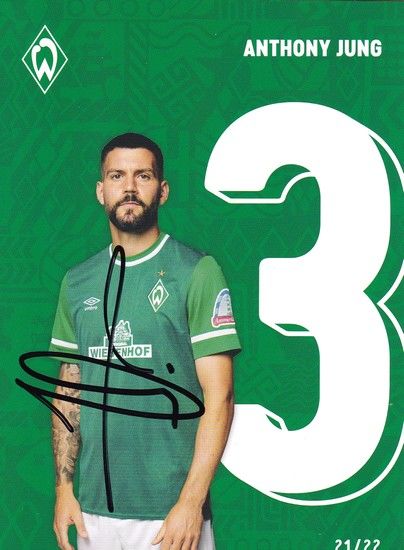 Autogramm Fussball | SV Werder Bremen | 2021 | Anthony JUNG