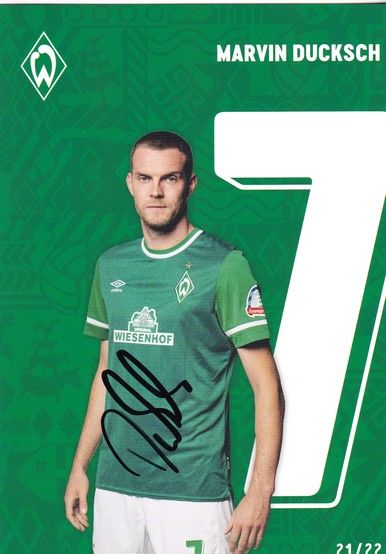 Autogramm Fussball | SV Werder Bremen | 2021 | Marvin DUCKSCH