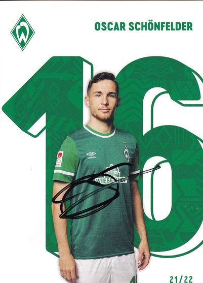 Autogramm Fussball | SV Werder Bremen | 2021 | Oscar SCHÖNFELDER
