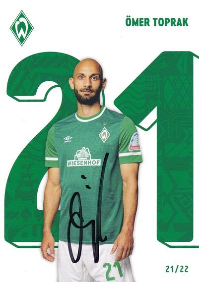 Autogramm Fussball | SV Werder Bremen | 2021 | Ömer TOPRAK
