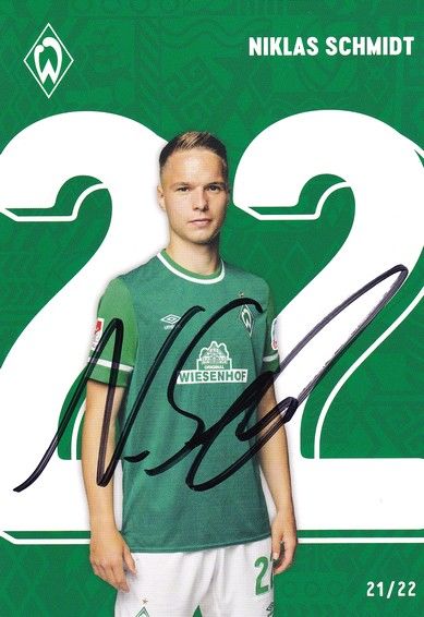 Autogramm Fussball | SV Werder Bremen | 2021 | Niklas SCHMIDT