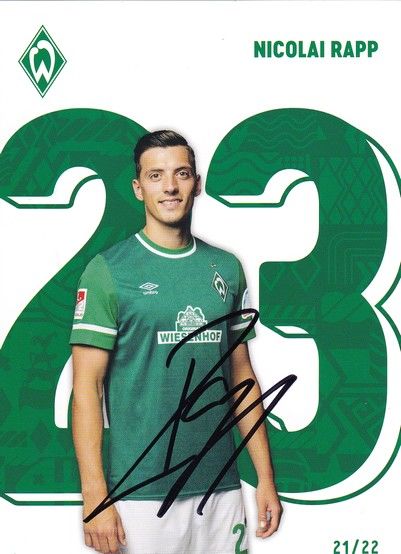 Autogramm Fussball | SV Werder Bremen | 2021 | Nicolai RAPP
