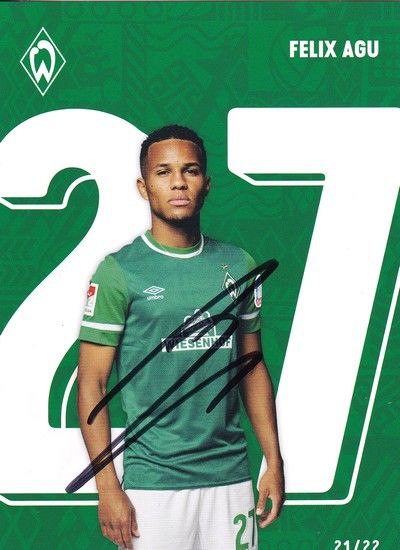 Autogramm Fussball | SV Werder Bremen | 2021 | Felix AGU
