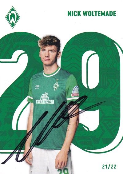 Autogramm Fussball | SV Werder Bremen | 2021 | Nick WOLTEMADE