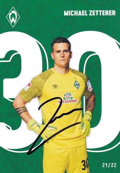 Autogramm Fussball | SV Werder Bremen | 2021 | Michael ZETTERER