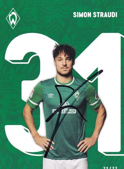 Autogramm Fussball | SV Werder Bremen | 2021 | Simon STRAUDI