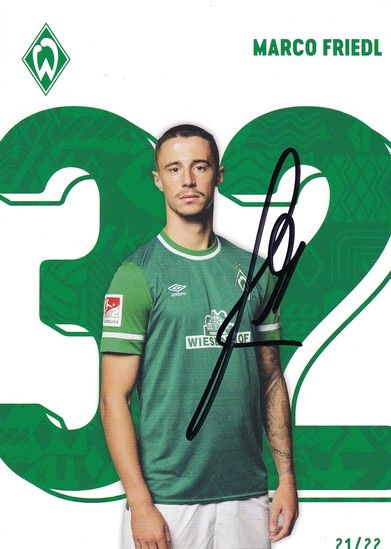 Autogramm Fussball | SV Werder Bremen | 2021 | Marco FRIEDL