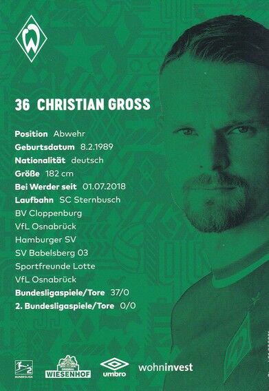Autogramm Fussball | SV Werder Bremen | 2021 | Christian GROSS
