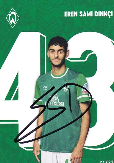 Autogramm Fussball | SV Werder Bremen | 2021 | Eren Sami DINKCI