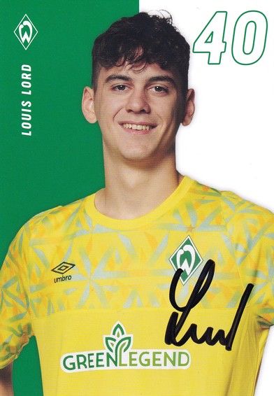 Autogramm Fussball | SV Werder Bremen | 2022 | Louis LORD