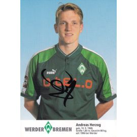 Autogramm Fussball | SV Werder Bremen | 1997 blau | Andreas HERZOG