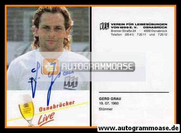 Autogramm Fussball | VfL Osnabrück | 1987 | Gerd GRAU