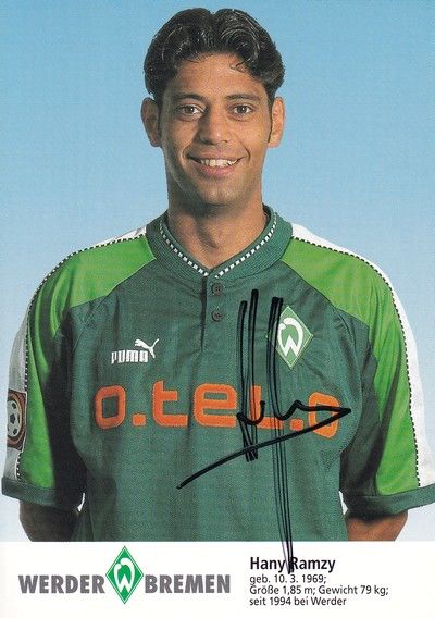 Autogramm Fussball | SV Werder Bremen | 1997 blau | Hany RAMZY