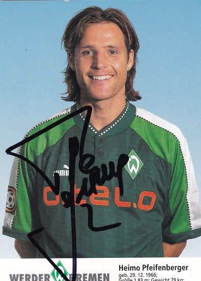 Autogramm Fussball | SV Werder Bremen | 1997 blau | Heimo PFEIFENBERGER
