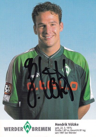 Autogramm Fussball | SV Werder Bremen | 1997 blau | Hendrik VÖLZKE