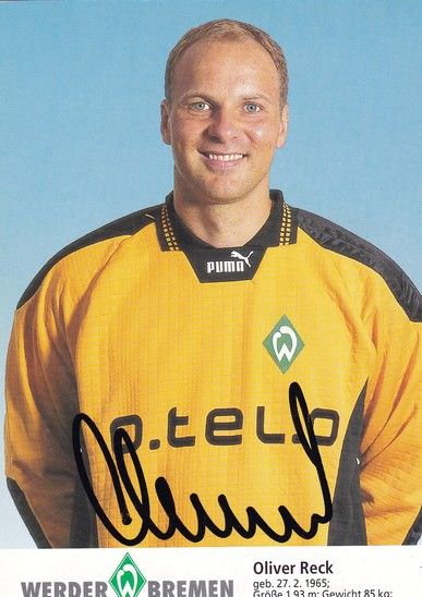 Autogramm Fussball | SV Werder Bremen | 1997 blau | Oliver RECK