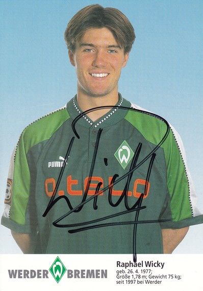 Autogramm Fussball | SV Werder Bremen | 1997 blau | Raphael WICKY