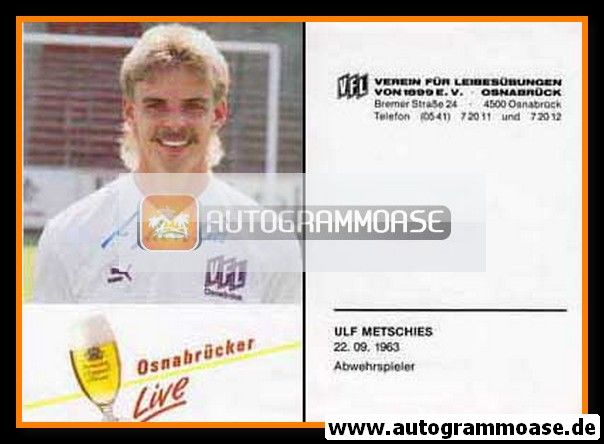 Autogramm Fussball | VfL Osnabrück | 1987 | Ulf METSCHIES