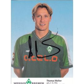 Autogramm Fussball | SV Werder Bremen | 1997 blau | Thomas WOLTER