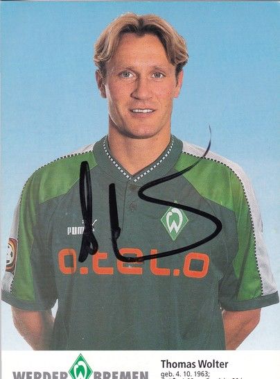 Autogramm Fussball | SV Werder Bremen | 1997 blau | Thomas WOLTER