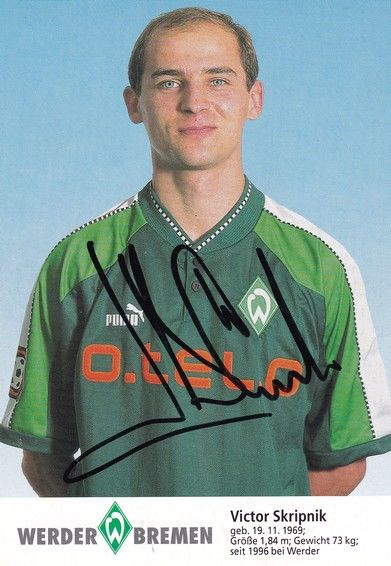 Autogramm Fussball | SV Werder Bremen | 1997 blau | Victor SKRIPNIK