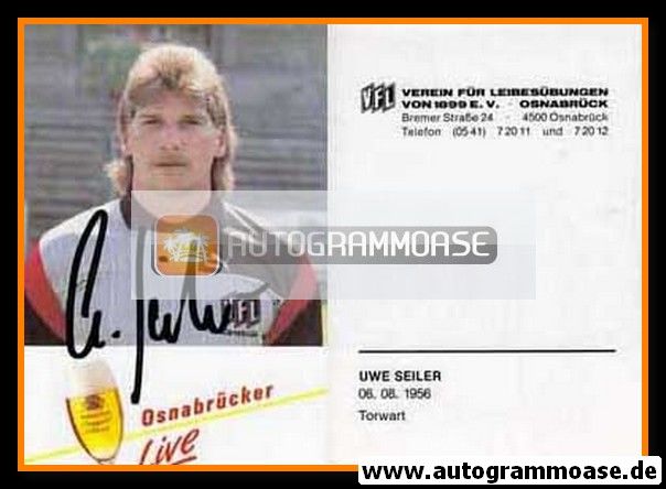 Autogramm Fussball | VfL Osnabrück | 1987 | Uwe SEILER