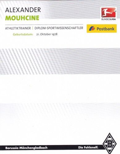 Autogramm Fussball | Borussia Mönchengladbach | 2016 | Alexander MOUHCINE