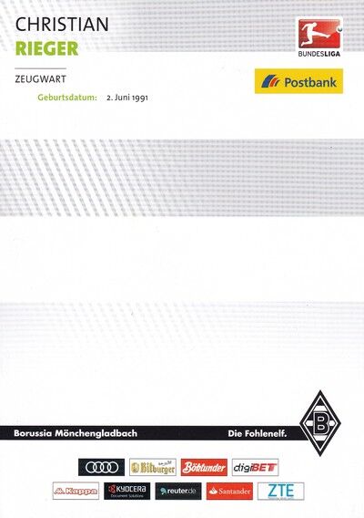 Autogramm Fussball | Borussia Mönchengladbach | 2016 | Christian RIEGER