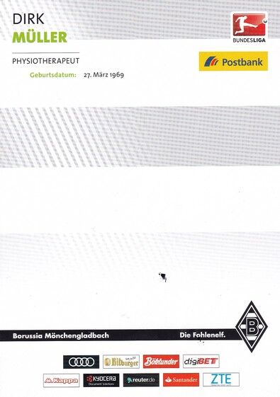 Autogramm Fussball | Borussia Mönchengladbach | 2016 | Dirk MÜLLER