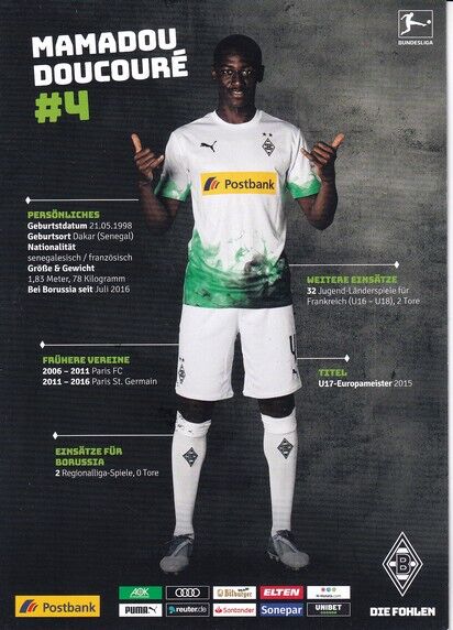 Autogramm Fussball | Borussia Mönchengladbach | 2019 | Mamadou DOUCOURE