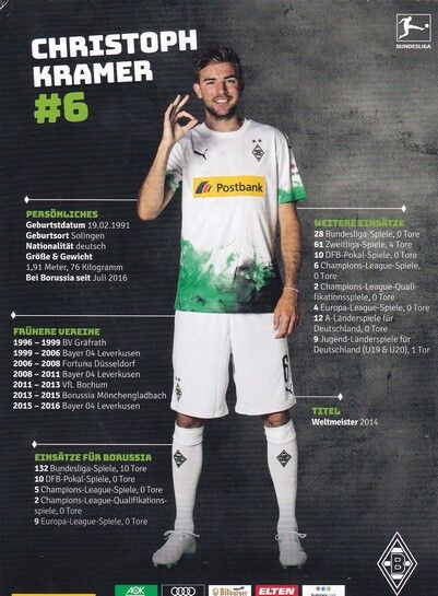 Autogramm Fussball | Borussia Mönchengladbach | 2019 | Christoph KRAMER