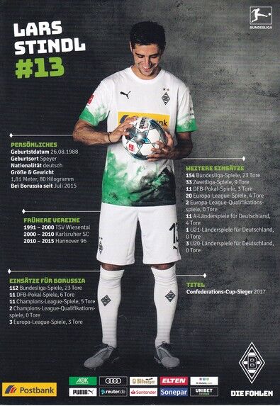 Autogramm Fussball | Borussia Mönchengladbach | 2019 | Lars STINDL