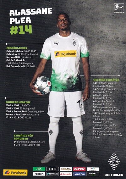 Autogramm Fussball | Borussia Mönchengladbach | 2019 | Alassane PLEA