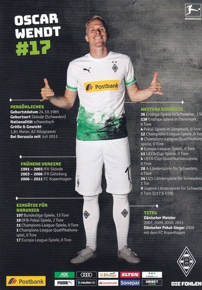 Autogramm Fussball | Borussia Mönchengladbach | 2019 | Oscar WENDT