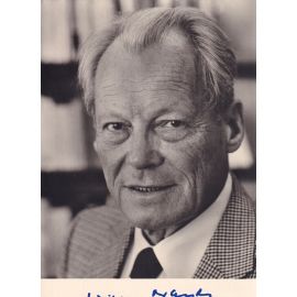 Autogramm Politik | SPD | Willy BRANDT | 1980er Druck (Portrait SW)
