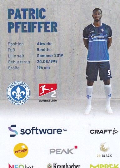 Autogramm Fussball | SV Darmstadt 98 | 2022 | Patric PFEIFFER