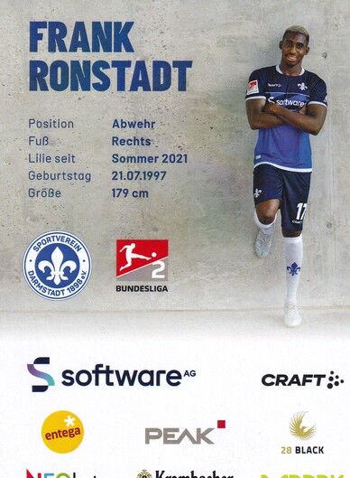 Autogramm Fussball | SV Darmstadt 98 | 2022 | Frank RONSTADT