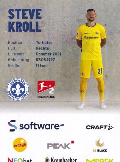 Autogramm Fussball | SV Darmstadt 98 | 2022 | Steve KROLL