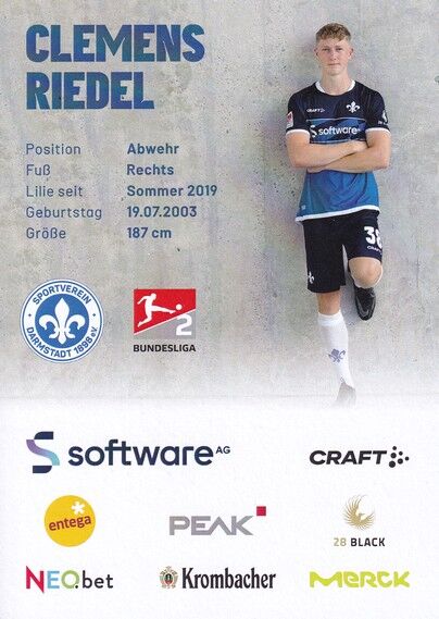 Autogramm Fussball | SV Darmstadt 98 | 2022 | Clemens RIEDEL