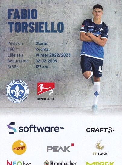 Autogramm Fussball | SV Darmstadt 98 | 2022 | Fabio TORSIELLO