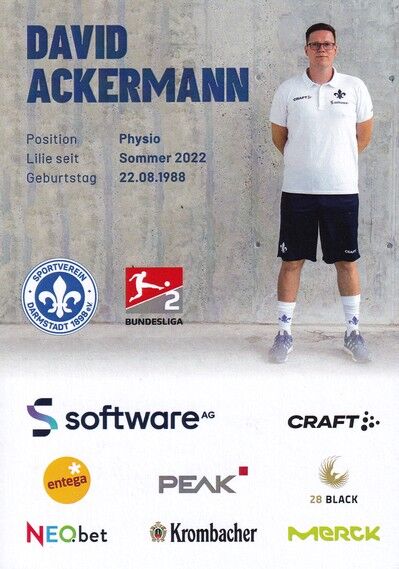 Autogramm Fussball | SV Darmstadt 98 | 2022 | David ACKERMANN