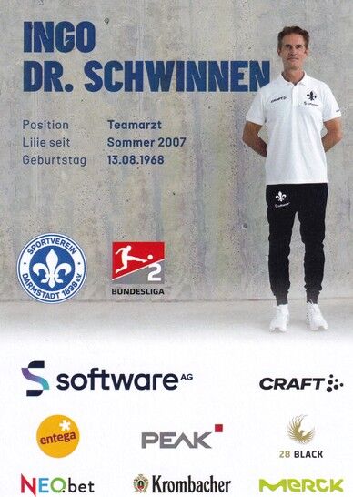 Autogramm Fussball | SV Darmstadt 98 | 2022 | Ingo SCHWINNEN