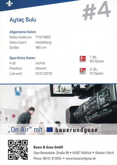 Autogramm Fussball | SV Darmstadt 98 | 2017 | Aytac SULU
