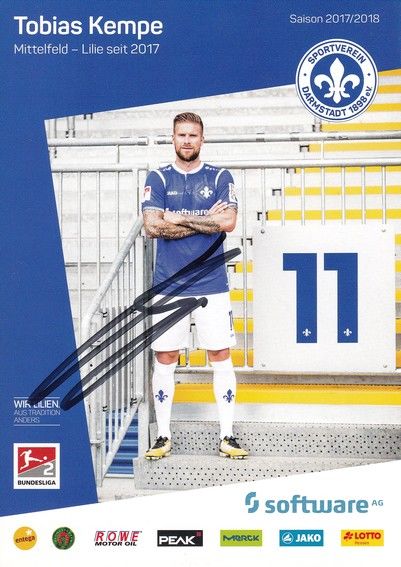 Autogramm Fussball | SV Darmstadt 98 | 2017 | Tobias KEMPE