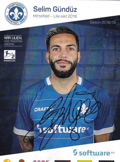 Autogramm Fussball | SV Darmstadt 98 | 2018 | Selim GÜNDÜZ